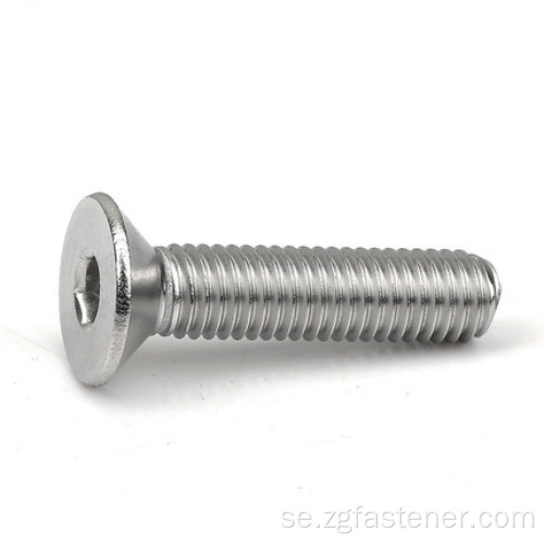 Rostfritt stål DIN7991 Hex Socket Countersunk platthuvudskruvar